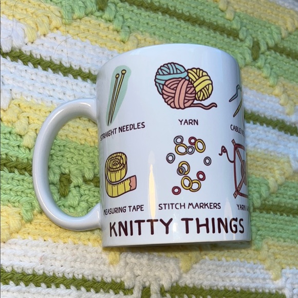 Other - Knitty Things Mug with Colorful Yarn Design